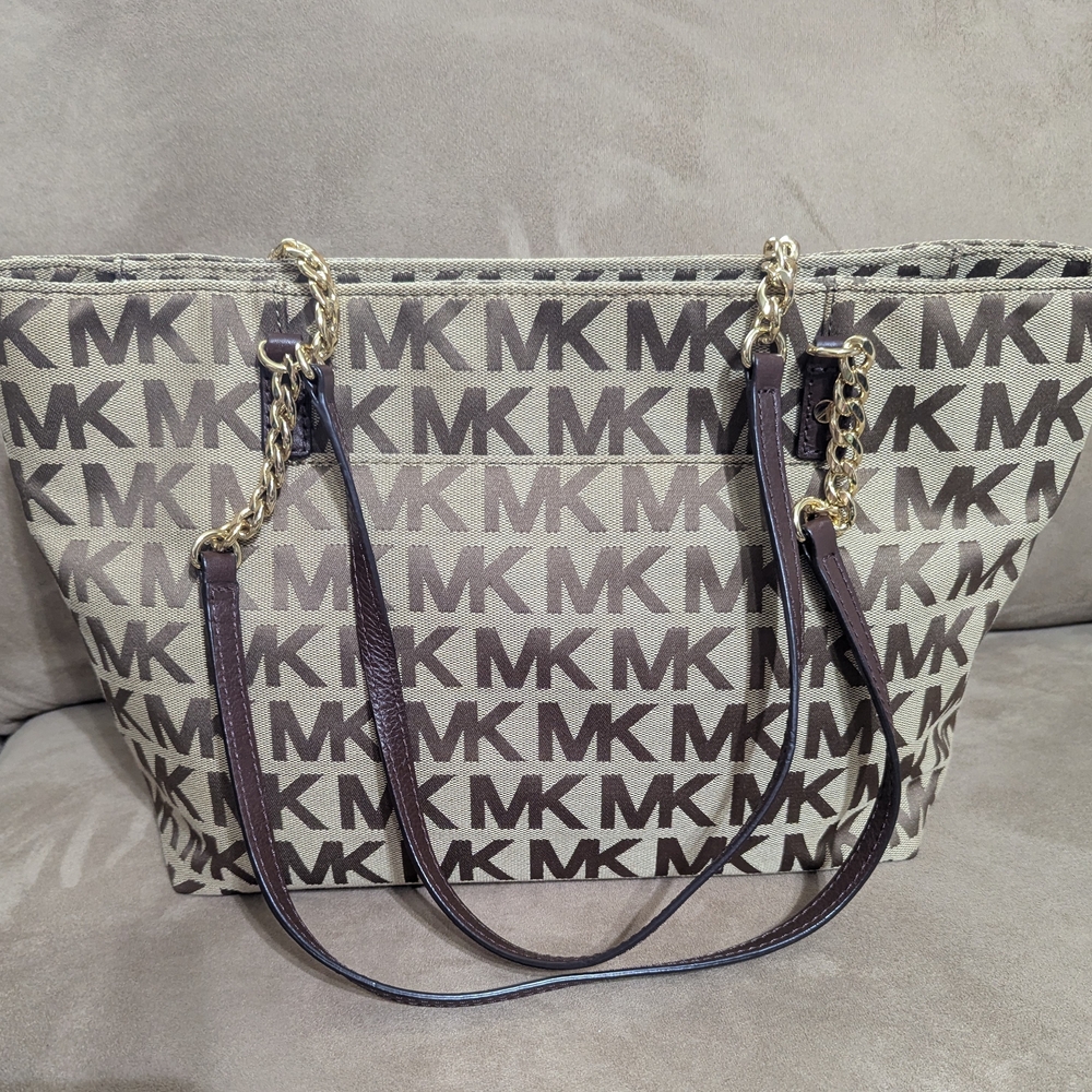 Michael Kors Signature Tote with Gold and Brown Accents